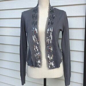 AK | Anne Klein Pima Cotton Sequin Trim Cardigan Sweater